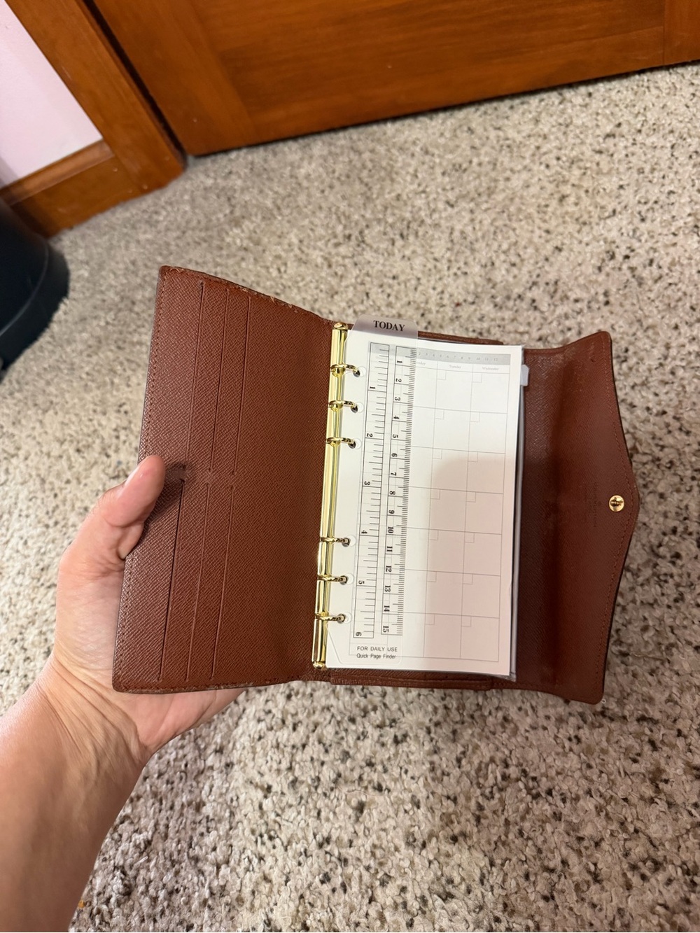 Authentic Louis Vuitton Wallet turned into a 6 ring Planner/Pocket Notebook